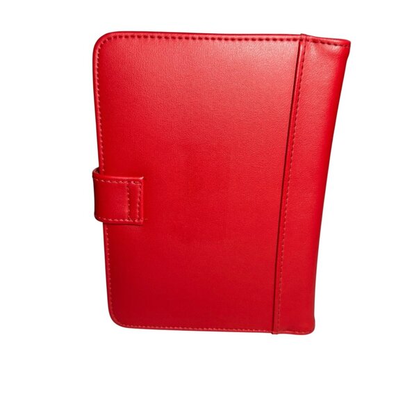 Red Faux Leather Notebook Cover With Buckle Closure - Picture 2 of 5